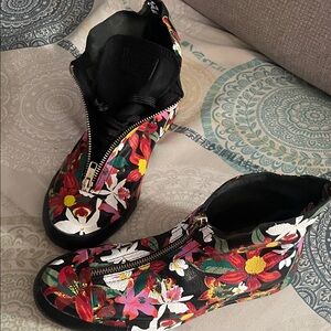 Converse Black Floral Ankle Boots